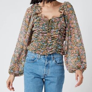 Free People - Mabel Floral Printed Blouse - Size S